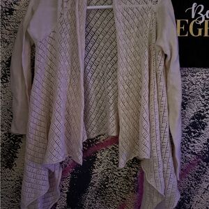 Elegant Cream Open-Front Sweater